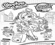 Coloriage shopkins shoppies world vacation europe Spaghetti Sue Mario Meatball Lyn Gweeni