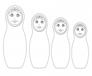 Coloriage matryoshka Matryoshka dolls blank Poupee Russe