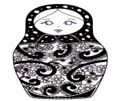 Coloriage Matryoshka dolls 5 Poupee Russe