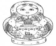 Coloriage Matryoshka dolls 2 Poupee Russe