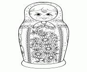 Coloriage Matryoshka dolls 7 Poupee Russe