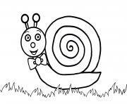 Coloriage escargot avec un grand sourire