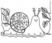 Coloriage escargot dans la foret