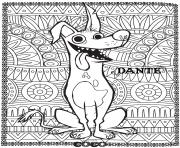 Coloriage disney coco dante fond mandala adulte