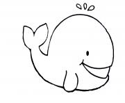 Coloriage baleine facile enfant maternelle