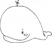 Coloriage baleine belle et souriante