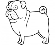 Coloriage funny pug chien