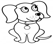 Coloriage chienne adorable