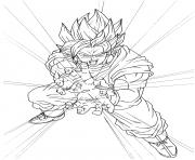 Coloriage super goku super sayen dbz