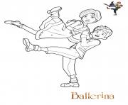 Coloriage ballerina dans les airs avec son partenaire