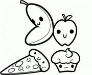 Coloriage fruits kawaii