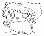 Coloriage kawaii chibi girl