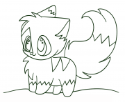 Coloriage kawaii chibi cat