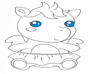 Coloriage cute baby pagasus kawaii