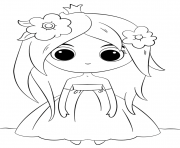 Coloriage cute princess kawaii