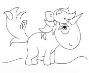 Coloriage kawaii unicorn