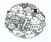 Coloriage kawaii food animal cute