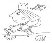 Coloriage Holly dans la mer Le Petit Royaume de Ben et Holly