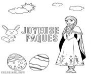 Coloriage joyeuse paques elsa reine des neiges