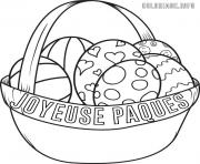 Coloriage panier oeuf de paques happy easter