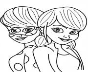 Coloriage portrait ladybug avec marinette de miraculous ladybug