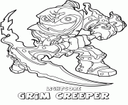 Coloriage skylanders swap force undead lightcore grim creeper