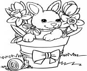 Coloriage lapin avec un escargot