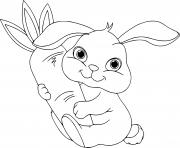 Coloriage lapin de paques avec carotte