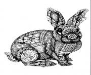 Coloriage lapin adulte zentangle antistress