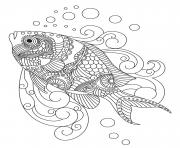 Coloriage poisson mandala adulte