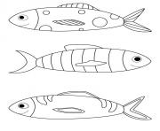 Coloriage trois grands poisson avril