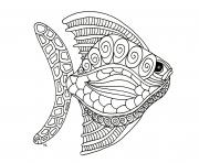 Coloriage poisson avril adulte mandala zentangle