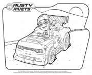 Coloriage Rusty Rivets dans la voiture