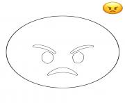 Coloriage Emoji Angry Smiley