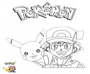 Coloriage 2 Ash and Pikachu Pokemon