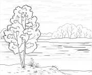 Coloriage paysage naturel