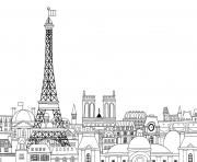 Coloriage paris ville de france paysage