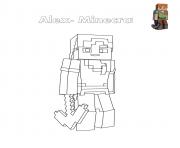 Coloriage Alex de minecraft