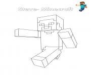 Coloriage Minecraft Steve entrain de courir