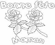 Coloriage bonne fete maman roses