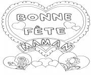 Coloriage fete des meres bonne fete maman