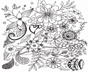 Coloriage fleurs simples pour adulte