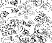 Coloriage bouquet de fleurs adulte zentangle