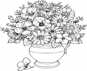 Coloriage bouquet de fleurs adulte