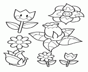 Coloriage fleurs du printemps pour enfants