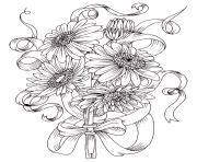 Coloriage bouquet de fleurs adulte complexe realiste