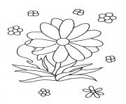 Coloriage fleur simple facile maternelle