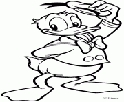 Coloriage Donald enleve son chapeau Disney