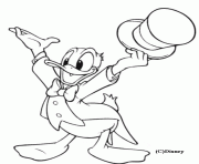 Coloriage Donald en tenue de soiree Disney