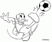 Coloriage donald joue au football Disney